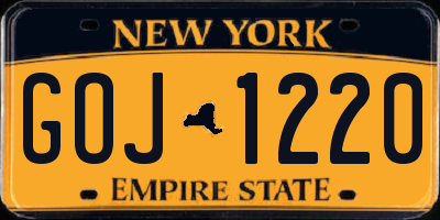 NY license plate GOJ1220