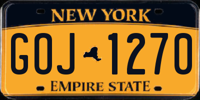 NY license plate GOJ1270