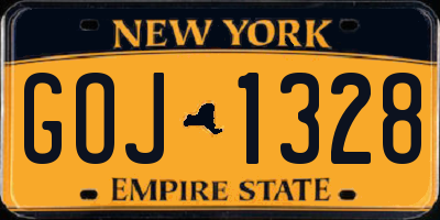 NY license plate GOJ1328