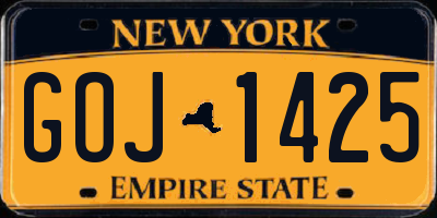 NY license plate GOJ1425