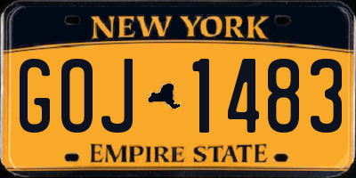 NY license plate GOJ1483