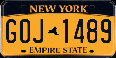 NY license plate GOJ1489
