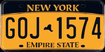 NY license plate GOJ1574