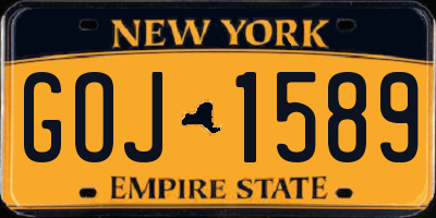 NY license plate GOJ1589