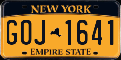 NY license plate GOJ1641