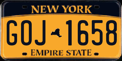 NY license plate GOJ1658