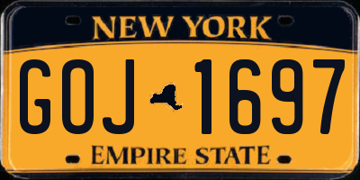 NY license plate GOJ1697