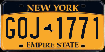 NY license plate GOJ1771
