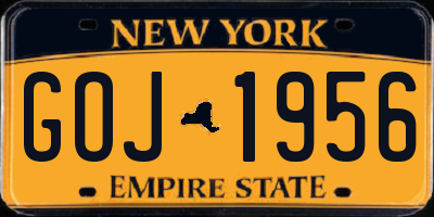 NY license plate GOJ1956