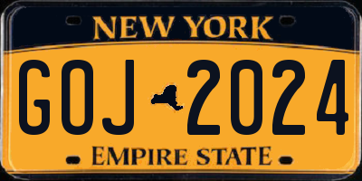NY license plate GOJ2024