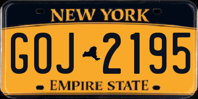NY license plate GOJ2195