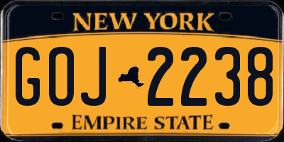 NY license plate GOJ2238