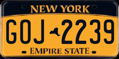 NY license plate GOJ2239