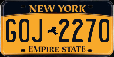 NY license plate GOJ2270