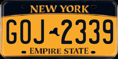 NY license plate GOJ2339