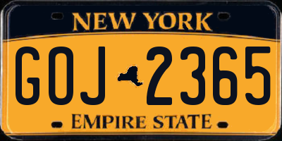 NY license plate GOJ2365