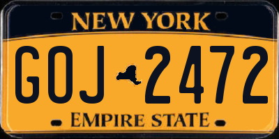 NY license plate GOJ2472