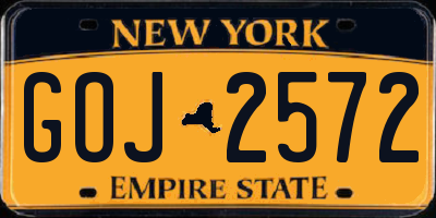 NY license plate GOJ2572