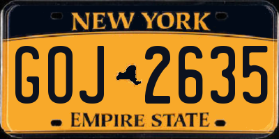 NY license plate GOJ2635