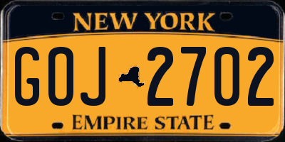 NY license plate GOJ2702