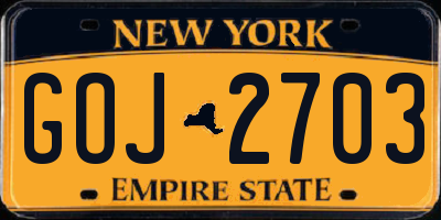 NY license plate GOJ2703