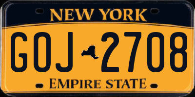 NY license plate GOJ2708
