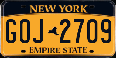 NY license plate GOJ2709