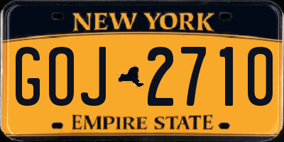 NY license plate GOJ2710