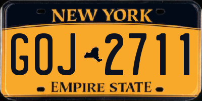 NY license plate GOJ2711