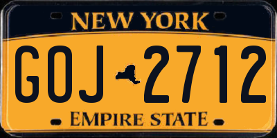NY license plate GOJ2712