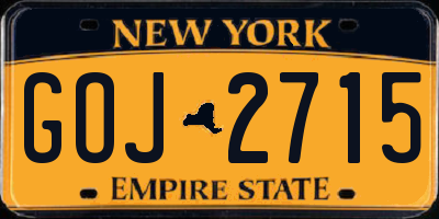 NY license plate GOJ2715