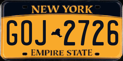 NY license plate GOJ2726