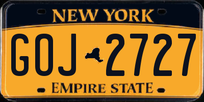 NY license plate GOJ2727