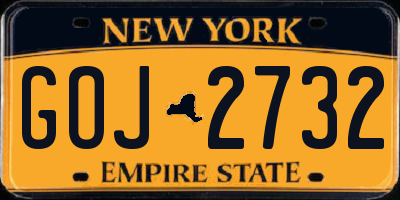 NY license plate GOJ2732