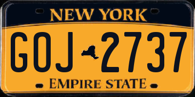 NY license plate GOJ2737