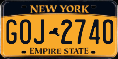NY license plate GOJ2740
