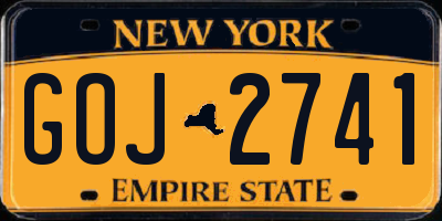 NY license plate GOJ2741