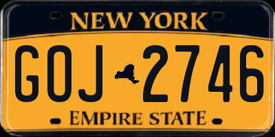 NY license plate GOJ2746