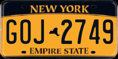 NY license plate GOJ2749
