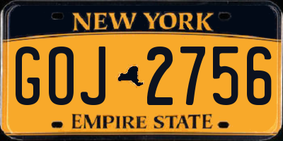 NY license plate GOJ2756