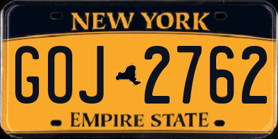 NY license plate GOJ2762