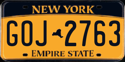 NY license plate GOJ2763