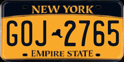 NY license plate GOJ2765