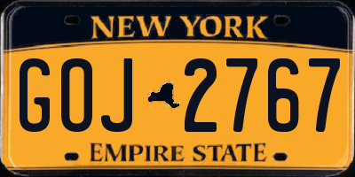 NY license plate GOJ2767