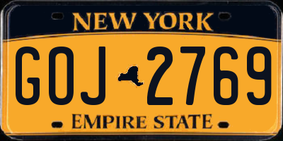 NY license plate GOJ2769