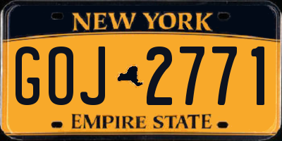NY license plate GOJ2771