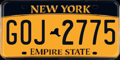 NY license plate GOJ2775