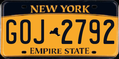 NY license plate GOJ2792
