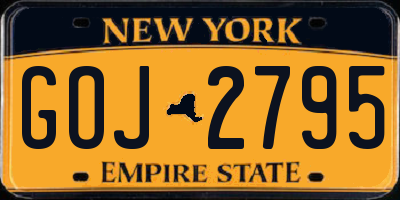 NY license plate GOJ2795