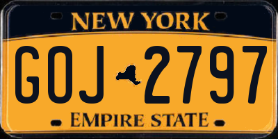 NY license plate GOJ2797